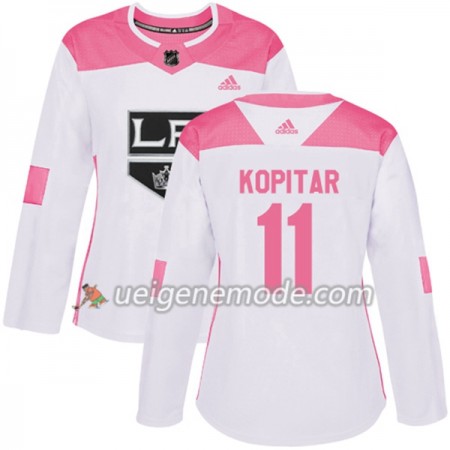 Dame Eishockey Los Angeles Kings Trikot Anze Kopitar 11 Adidas 2017-2018 Weiß Pink Fashion Authentic